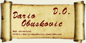 Dario Obušković vizit kartica